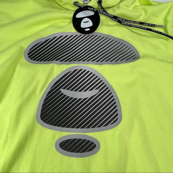 Bape Aape Mens Short Sleeve Hoodie Shirt Green Size Small - Picture 3 of 8